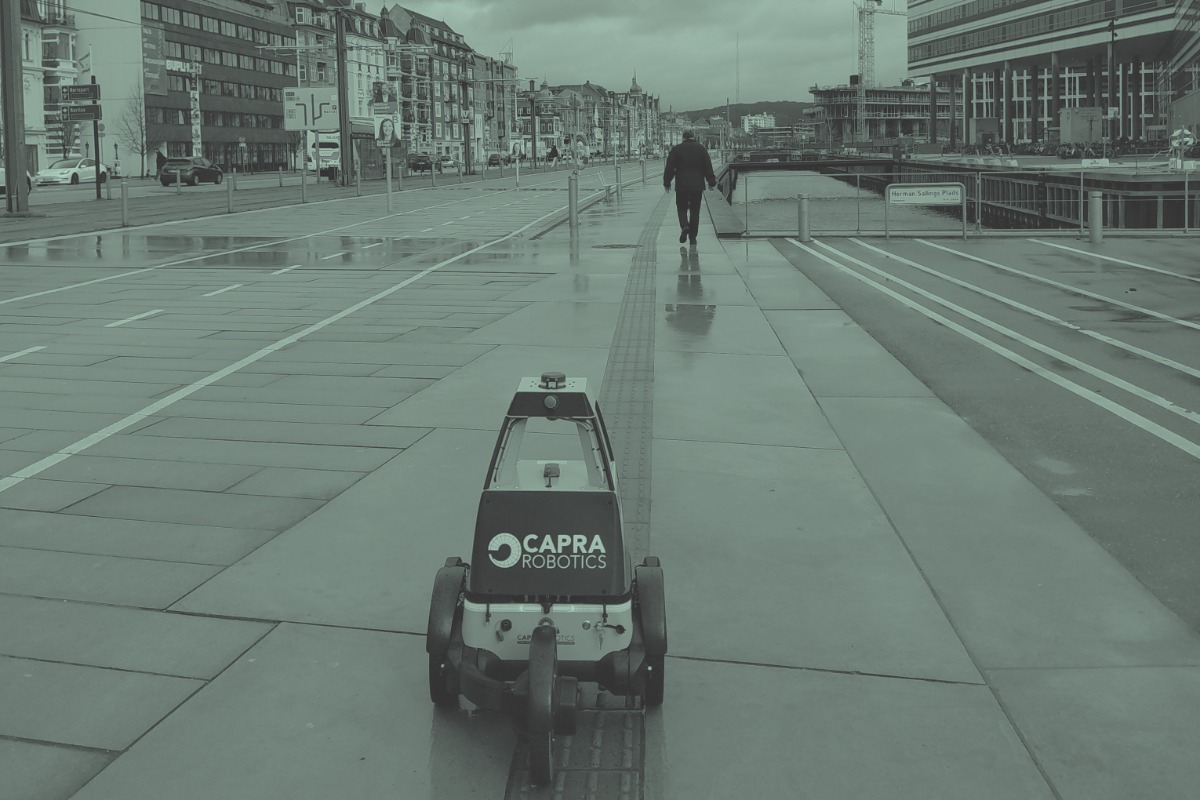 Capra robot driving near Navitas